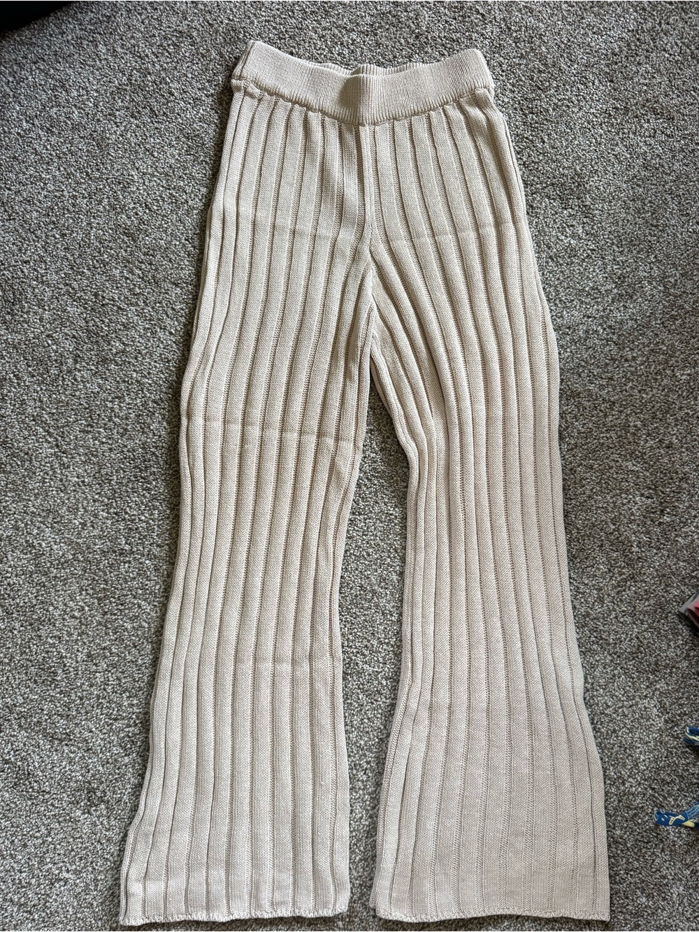 Free People Beach Imogen Tan Ribbed Sweater Pants